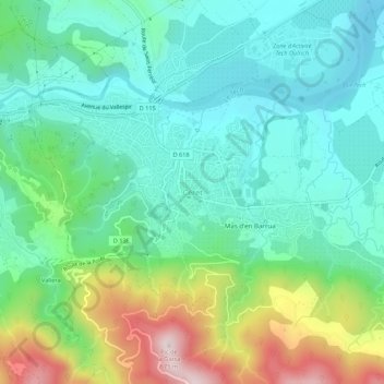 Mapa topográfico Céret, altitud, relieve
