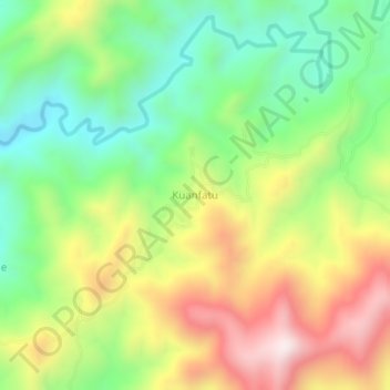 Mapa topográfico Kuanfatu, altitud, relieve