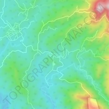 Mapa topográfico Binuangan, altitud, relieve