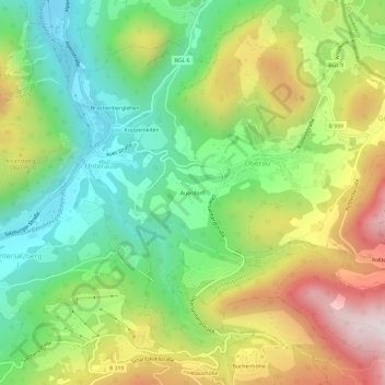 Mapa topográfico Auerdörfl, altitud, relieve