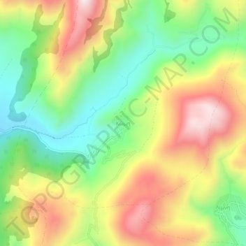 Mapa topográfico Komi, altitud, relieve