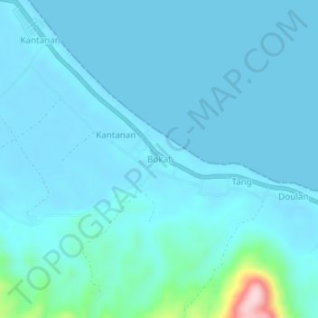 Mapa topográfico Bokat, altitud, relieve