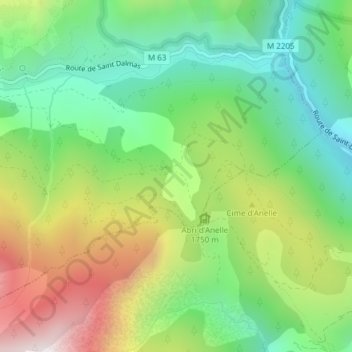 Mapa topográfico Le Col d'Anelle, altitud, relieve