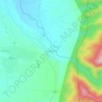 Mapa topográfico Ban Hua Nam, altitud, relieve