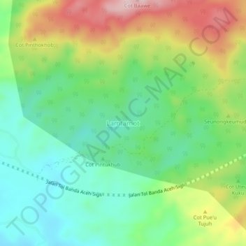 Mapa topográfico Lamtamot, altitud, relieve