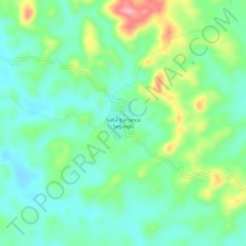 Mapa topográfico Salta Barranca Segundo, altitud, relieve