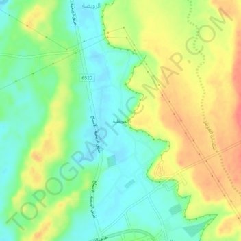 Mapa topográfico Al `Uwayqiliyah, altitud, relieve