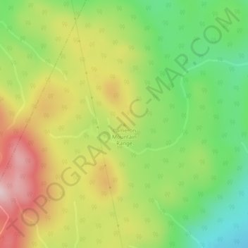 Mapa topográfico Cameron Mountain Range, altitud, relieve