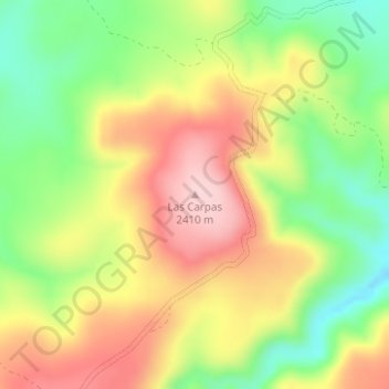 Mapa topográfico Las Carpas, altitud, relieve