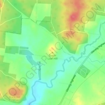 Mapa topográfico Sugar Loaf Hill, altitud, relieve