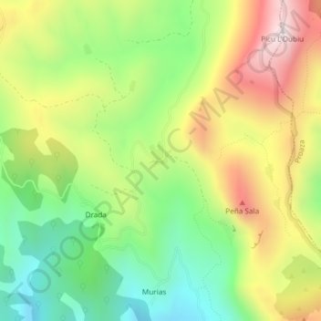 Mapa topográfico Puerto de Morabio, altitud, relieve