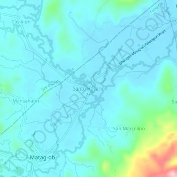 Mapa topográfico Santo Rosario, altitud, relieve