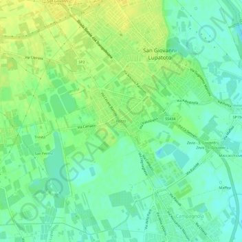 Mapa topográfico Pozzo, altitud, relieve