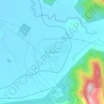 Mapa topográfico Mukhiguda, altitud, relieve