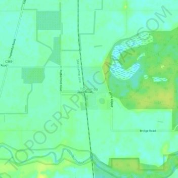 Mapa topográfico Toolamba, altitud, relieve