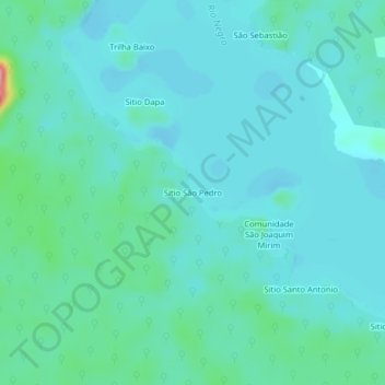 Mapa topográfico Sitio São Pedro, altitud, relieve