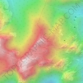 Mapa topográfico Pedra do Papudo, altitud, relieve