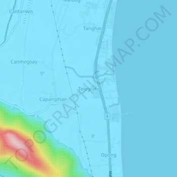 Mapa topográfico Telegrafo, altitud, relieve