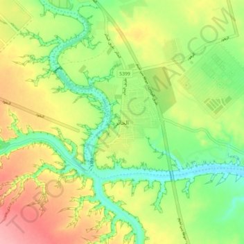 Mapa topográfico Al Hair, altitud, relieve