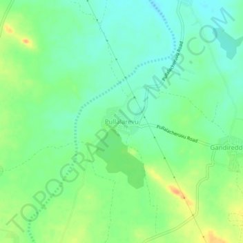 Mapa topográfico Pullalarevu, altitud, relieve