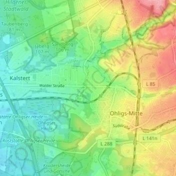 Mapa topográfico Molterkiste, altitud, relieve