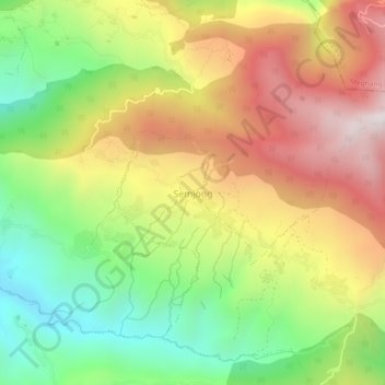 Mapa topográfico Semjong, altitud, relieve