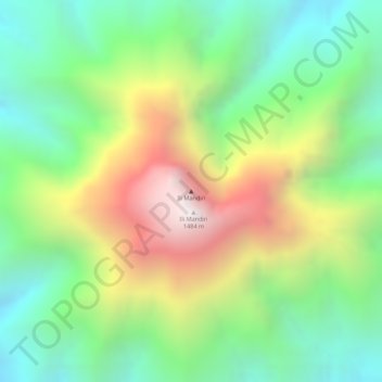 Mapa topográfico Ili Mandiri, altitud, relieve