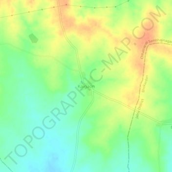 Mapa topográfico Kaigaon, altitud, relieve