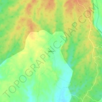 Mapa topográfico Haljora, altitud, relieve