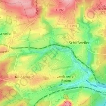 Mapa topográfico Graulheck, altitud, relieve