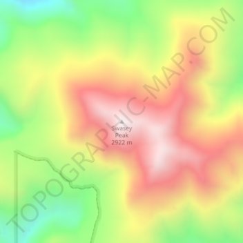 Mapa topográfico Swasey Peak, altitud, relieve