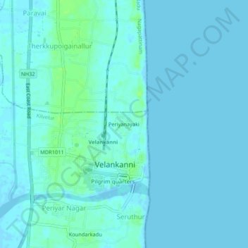 Mapa topográfico Periyanayaki, altitud, relieve