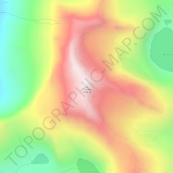 Mapa topográfico Finnan, altitud, relieve