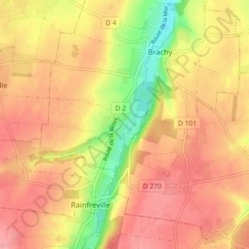 Mapa topográfico Saint-Ouen, altitud, relieve
