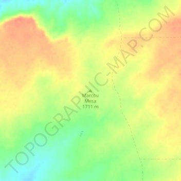 Mapa topográfico Marcou Mesa, altitud, relieve