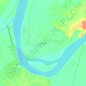 Mapa topográfico Lapogan, altitud, relieve