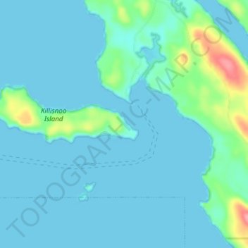 Mapa topográfico Killisnoo, altitud, relieve