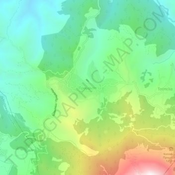 Mapa topográfico Pramanta, altitud, relieve