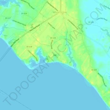 Mapa topográfico Taft, altitud, relieve