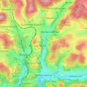 Mapa topográfico Nöckelseßmar, altitud, relieve