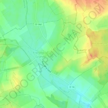 Mapa topográfico Docelle, altitud, relieve
