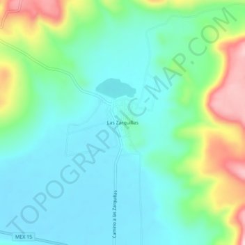 Mapa topográfico Las Zarquillas, altitud, relieve