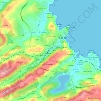 Mapa topográfico La Estación, altitud, relieve