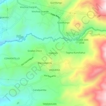 Mapa topográfico GRADAS, altitud, relieve