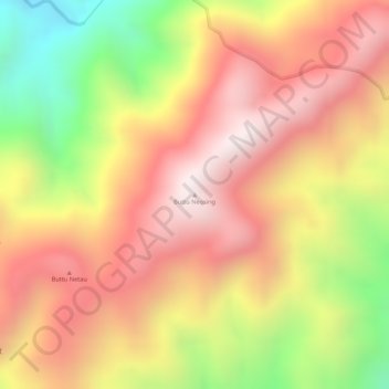 Mapa topográfico Buttu Neosing, altitud, relieve