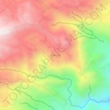 Mapa topográfico Boking, altitud, relieve