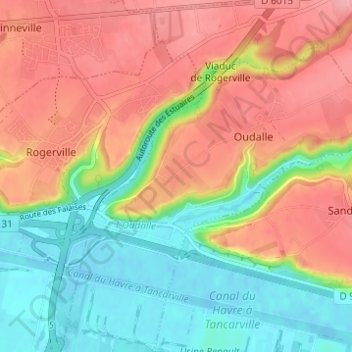 Mapa topográfico Videmare, altitud, relieve