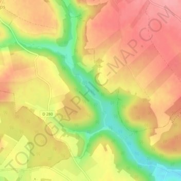 Mapa topográfico Rivière au Clos, altitud, relieve