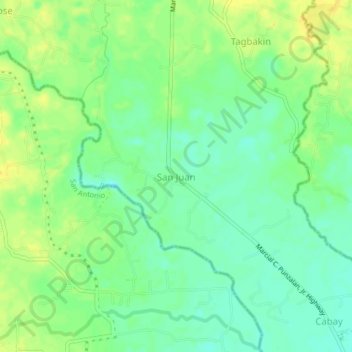 Mapa topográfico San Juan, altitud, relieve