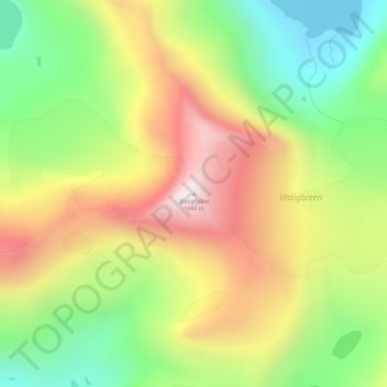 Mapa topográfico Illstigfjellet, altitud, relieve